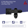 5" Elath Black Antique Gate Flip Latch Safety Door Lock Heavy Duty - Black Powder Coated Finish