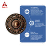 Decorative Doorbell Button – Finest Quality Bell Push Button – Easy to Install Calling Bell Button – Antique Copper