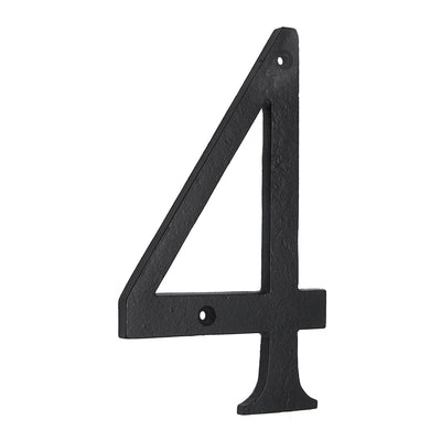 6" Iron Numerals Light Duty (4) - Black Powder Coated Finish