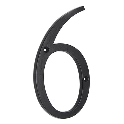 6" Iron Numerals Light Duty (6) - Black Powder Coated Finish