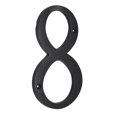 6" Iron Numerals Light Duty (8) - Black Powder Coated Finish