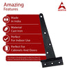 T Hinge Set - 4 Piece Heavy Duty Gate Hinges - Black Powder Coated