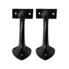 Black Antique Iron Handrail Bracket – Set of 2 Piece Wall Mounted Hand Rail Bracket - Black Powder Coated