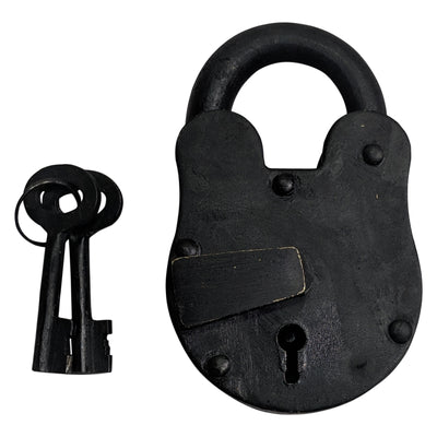 65mm Handmade Antique Iron Padlock - Black Powder Coated