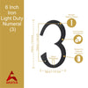 6" Iron Numerals Light Duty (3) - Black Powder Coated Finish