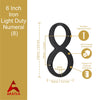 6" Iron Numerals Light Duty (8) - Black Powder Coated Finish