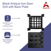 Akatva Rustic Speakeasy Door Grill – Window Iron Grill – Iron Speakeasy Grill – Black Window Security Grill – Heavy Duty Decorative Security Window Grille – Black Door Grill with Back Plate