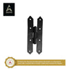 137mm Black Antique Iron Hand Forged H Hinge - Black Powder Coated