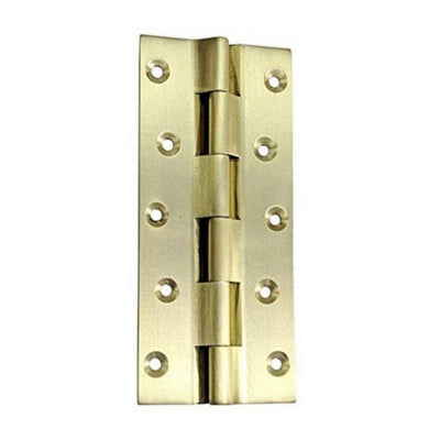 6" x 2.60" x 2mm Brass Railway Hinge - Satin Brass