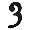 6" Iron Heavy Numerals (3) - Black Powder Coated Finish