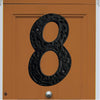 6" Iron Heavy Numerals (8) - Black Powder Coated Finish