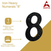 6" Iron Heavy Numerals (8) - Black Powder Coated Finish