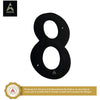 6" Iron Heavy Numerals (8) - Black Powder Coated Finish