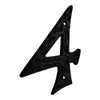 6" Iron Heavy Numerals (4) - Black Powder Coated Finish