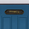 "Private" Brass Door Sign plaque - Antique Brass Finish