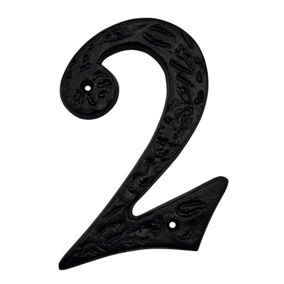 6" Iron Heavy Numerals (2) - Black Powder Coated Finish