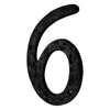 6" Iron Heavy Numerals (6) - Black Powder Coated Finish