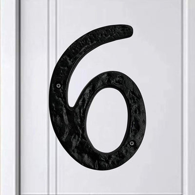 6" Iron Heavy Numerals (6) - Black Powder Coated Finish