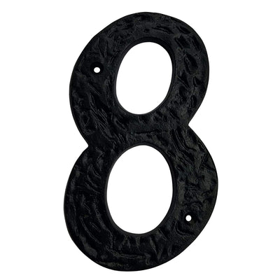 6" Iron Heavy Numerals (8) - Black Powder Coated Finish