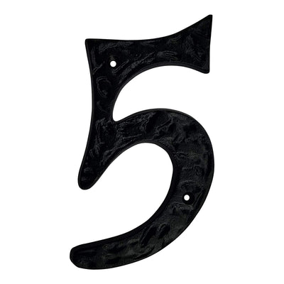 6" Iron Heavy Numerals (5) - Black Powder Coated Finish