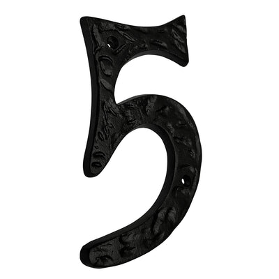 6" Iron Heavy Numerals (5) - Black Powder Coated Finish