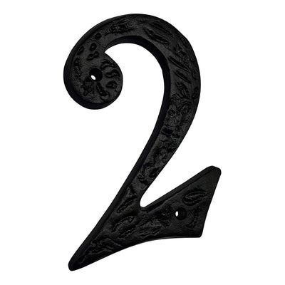 6" Iron Heavy Numerals (2) - Black Powder Coated Finish