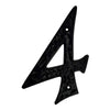 6" Iron Heavy Numerals (4) - Black Powder Coated Finish