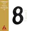 6" Iron Heavy Numerals (8) - Black Powder Coated Finish