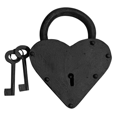 75mm Handmade Antique Iron Padlock - Black Powder Coated