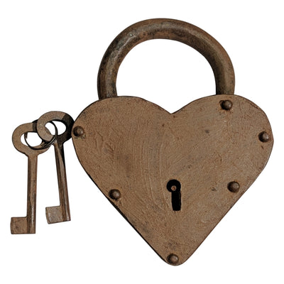 75mm Handmade Antique Iron Padlock - Living Rust Finish