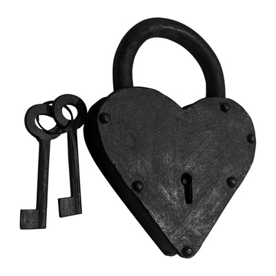 75mm Handmade Antique Iron Padlock - Black Powder Coated