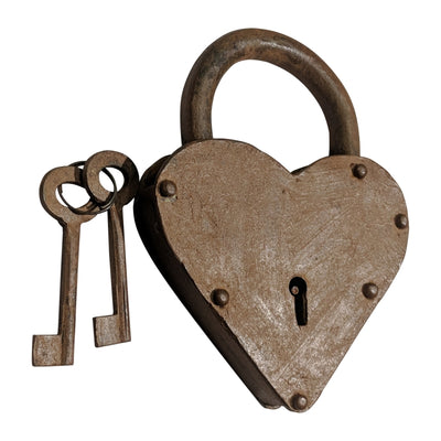 75mm Handmade Antique Iron Padlock - Living Rust Finish