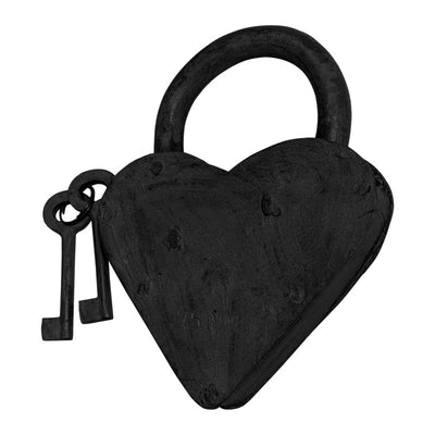 75mm Handmade Antique Iron Padlock - Black Powder Coated