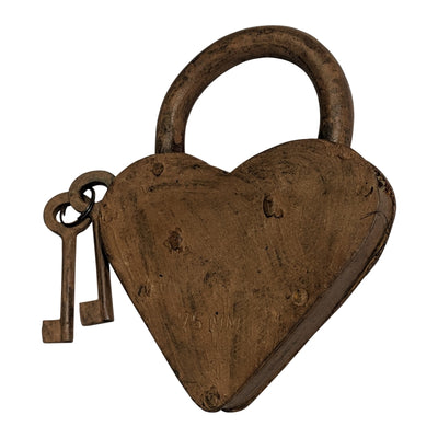 75mm Handmade Antique Iron Padlock - Living Rust Finish