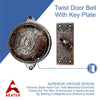 Vintage Twist Bell with Key Plate Longer Shaft–  Victorian Home Twist Bell With Customized Shaft –  (Oil Rubbed Bronze Finish)