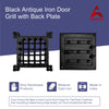 Akatva Rustic Speakeasy Door Grill – Window Iron Grill – Iron Speakeasy Grill – Black Window Security Grill – Heavy Duty Decorative Security Window Grille – Black Door Grill with Back Plate