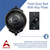 Brass Vintage Twist Bell with Key Plate – Antique Black