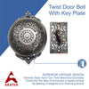 Brass Vintage Twist Bell with Key Plate – Oil Rubbed Bronze