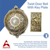 Brass Vintage Twist Bell with Key Plate – Antique Brass