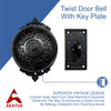 Brass Vintage Twist Bell with Key Plate – Antique Black