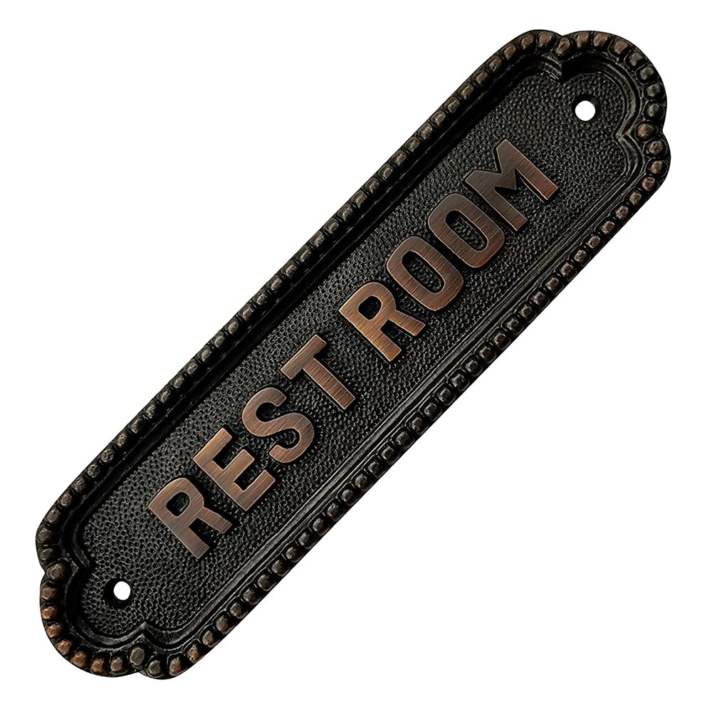 "Rest Room" Brass Sign Plaque - Oil Rubbed Bronze Finish