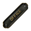 "Office" Brass Door Sign Plaque - Antique Brass Finish