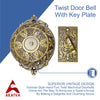 Brass Vintage Twist Bell with Key Plate – Antique Brass