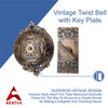 Vintage Twist Bell with Key Plate Longer Shaft–  Victorian Home Twist Bell With Customized Shaft –  (Antique Copper Finish)