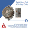 Vintage Twist Bell with Key Plate Longer Shaft– Victorian Home Twist Bell With Customized Shaft – (Oil Rubbed Bronze Finish)