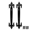 8.9" Black Cast Antique Iron Door Pull - Black Powder Coated