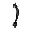 8.9" Black Cast Antique Iron Door Pull - Black Powder Coated