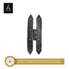 Cabinet Hinge Set - 2-Piece Cabinet Hinges - Black Powder Coated Finish