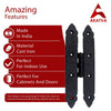 Cabinet Hinge Set - 2-Piece Cabinet Hinges - Black Powder Coated Finish