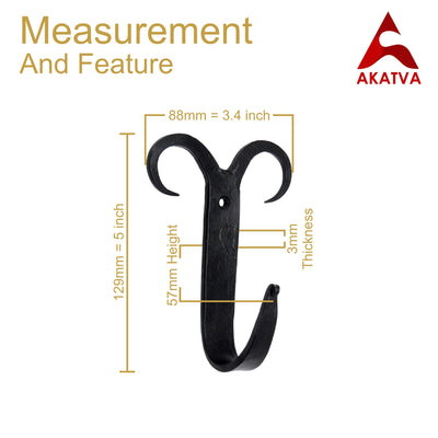 Premium Door Hook - Black Powder Coated